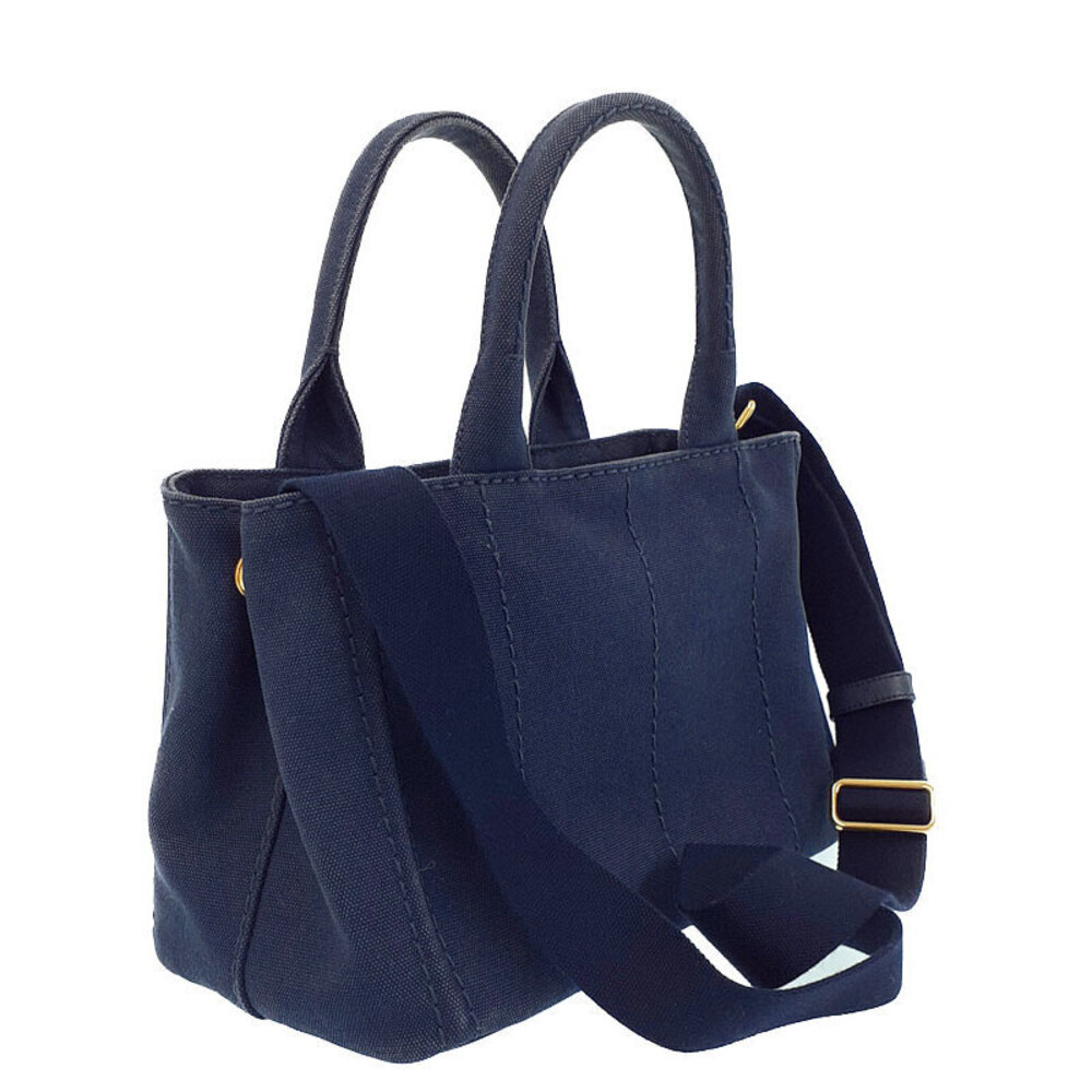 Prada 2way Tote handbag Denim top handles Canapa canvas Blue - Picture 1 of 9